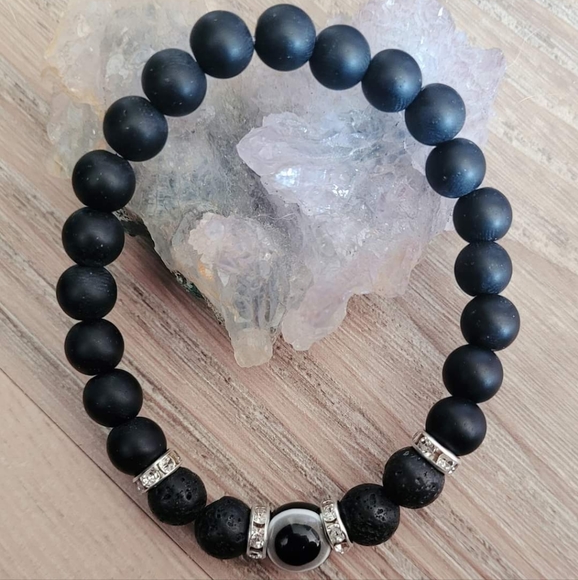 Kristy's Kreations Jewelry - Handcrafted Semi-Precious Stone/Lava Bracelet